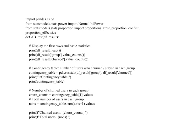 analyze your ab test and provide statistical insights